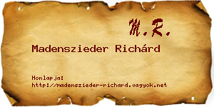 Madenszieder Richárd névjegykártya