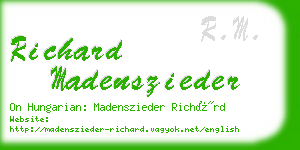 richard madenszieder business card